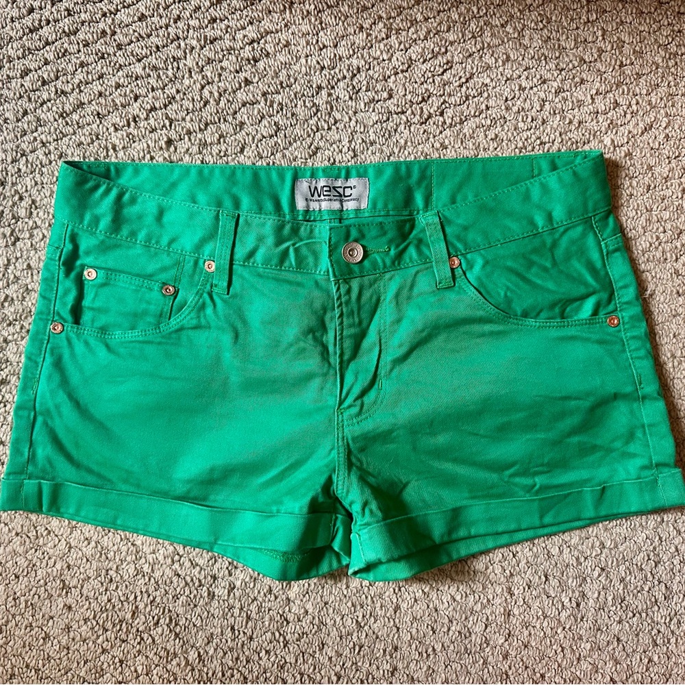 WESC Women's Green Shorts - size 28